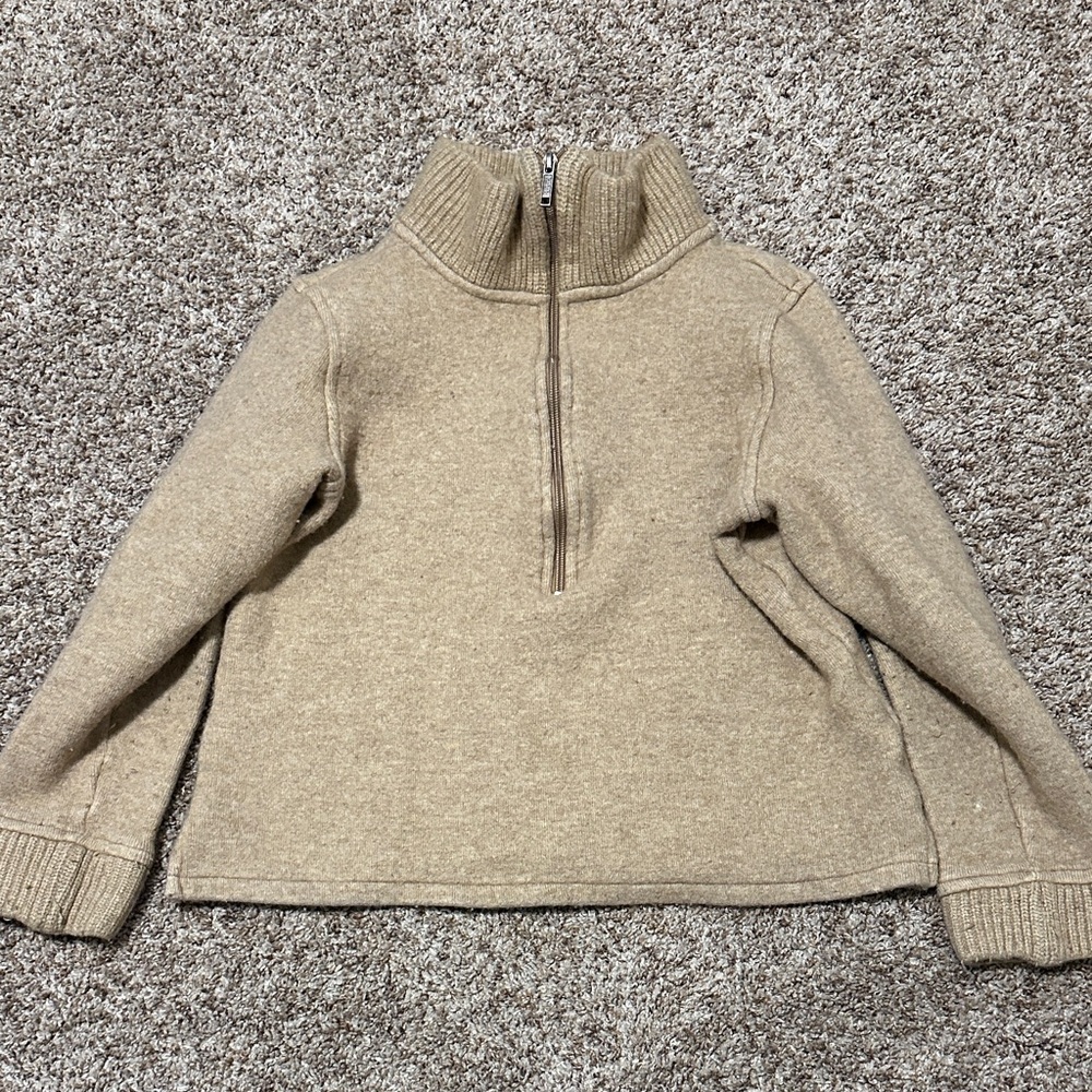 Banana Republic Beige Wool Blend‎ Zip Sweater Kids size XL